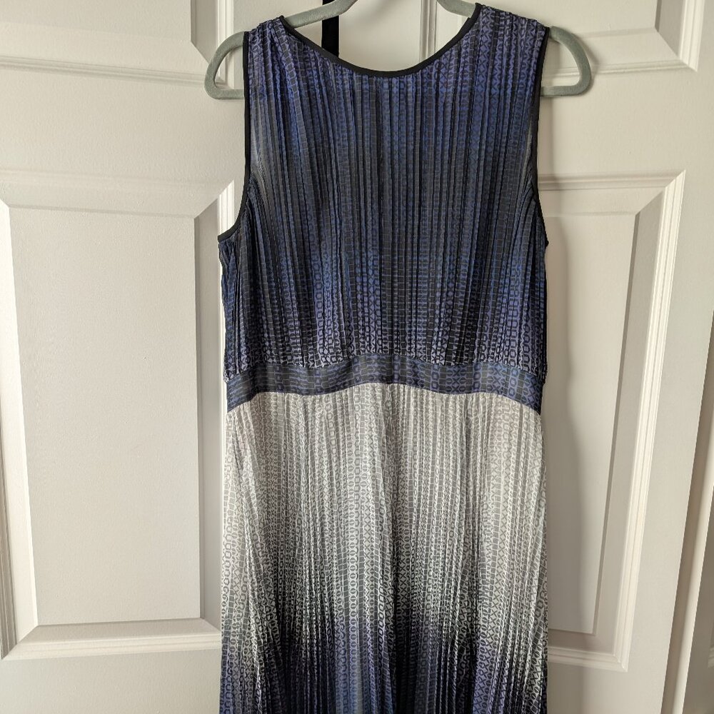 Catherine Malandrino Pleated Geometric Ombre Midi Dress